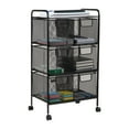 thumbnail image 1 of Mind Reader Multipurpose Rolling Cart with Drawers, Office Storage Organizer, Utility Cart, Metal, Black, 1 of 7