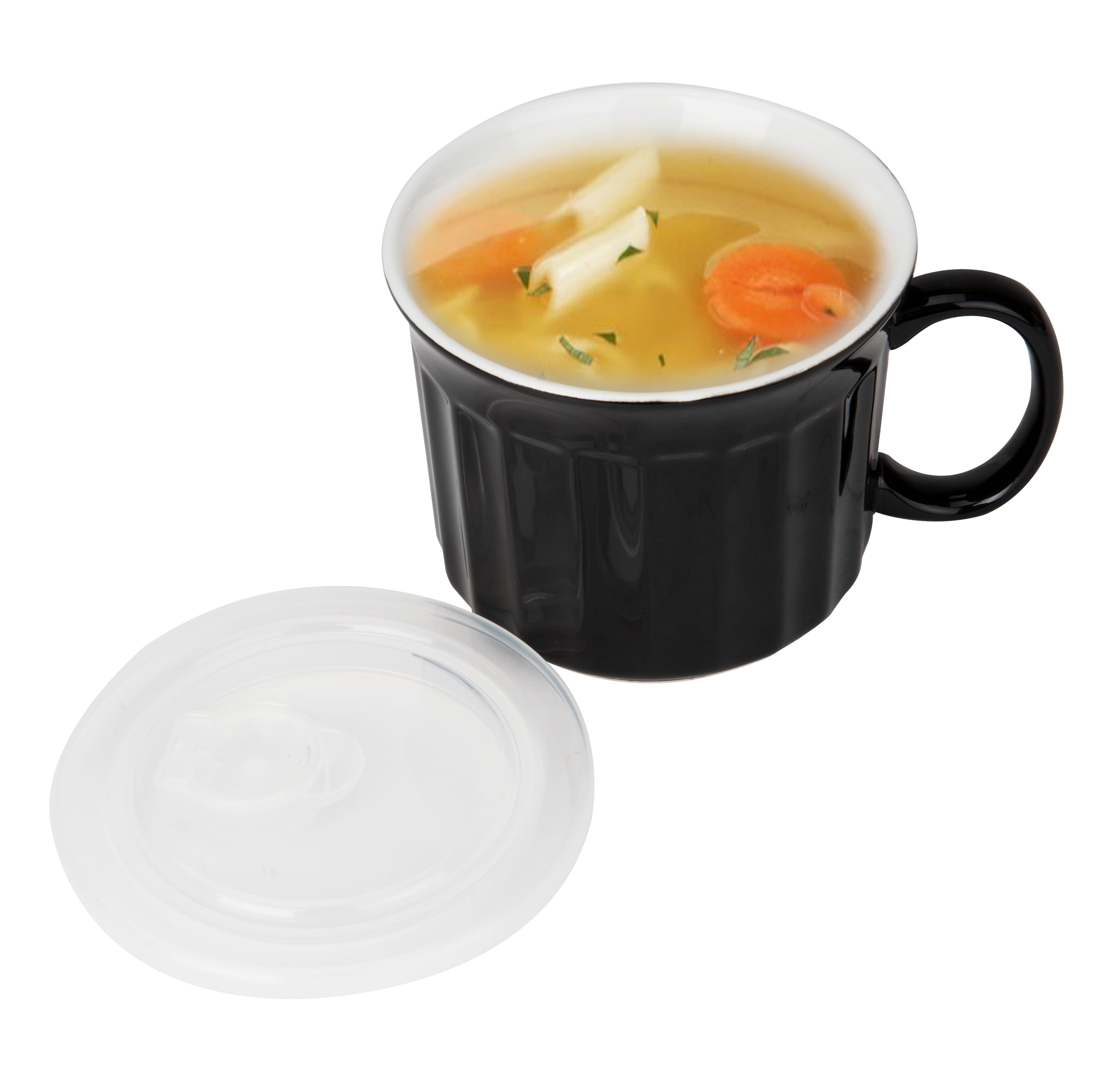 Home-X Microwave Soup Mugs with Lid- Set of 4, Microwave Soup Bowls with  Handle and Vented Lid, BPA Free Dishwasher Safe, 34oz Capacity, Set of 4, 7