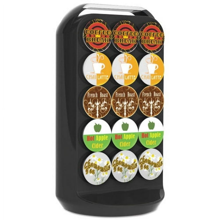 Coffee Pod Carousel, Fits 30 Pods, 6.8 x 6.8 x 12.63, Black Coffee Pod Carousel, Fits 30 Pods, 6.8 x 6.8 x 12.63, Black