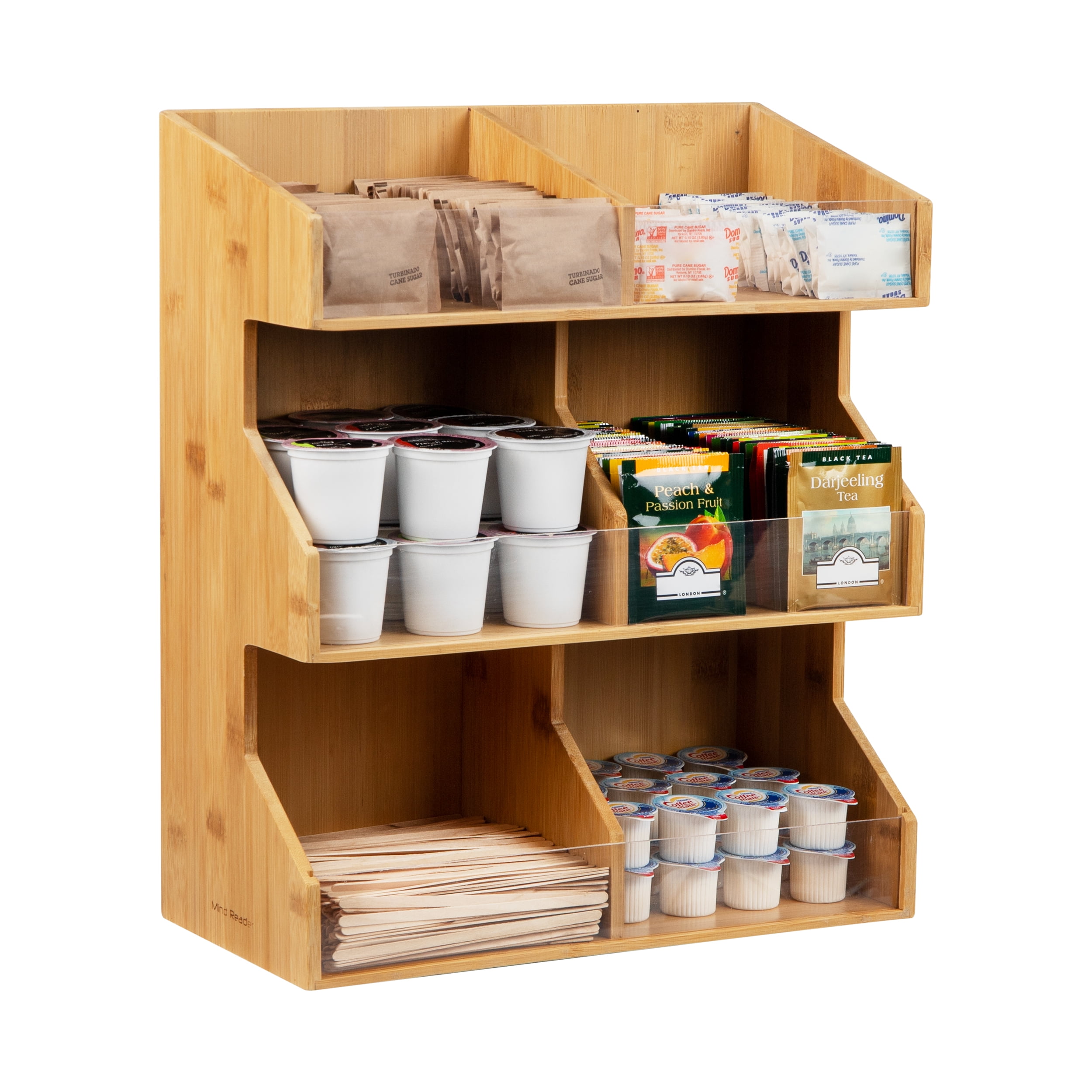 Mind Reader Mind Reader Coffee Pod Condiment Station, Countertop Organizer, Kitchen, Rayon from Bamboo, 13"L x 6.25"W x 15.25"H, Brown
