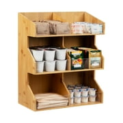 Mind Reader Coffee Pod Condiment Station Countertop Organizer, 13L x 6.25W x 15.25H, Brown