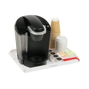 Mind Reader Coffee Station Serving Tray, 7 Pod Capacity, Countertop Organizer, Storage, White
