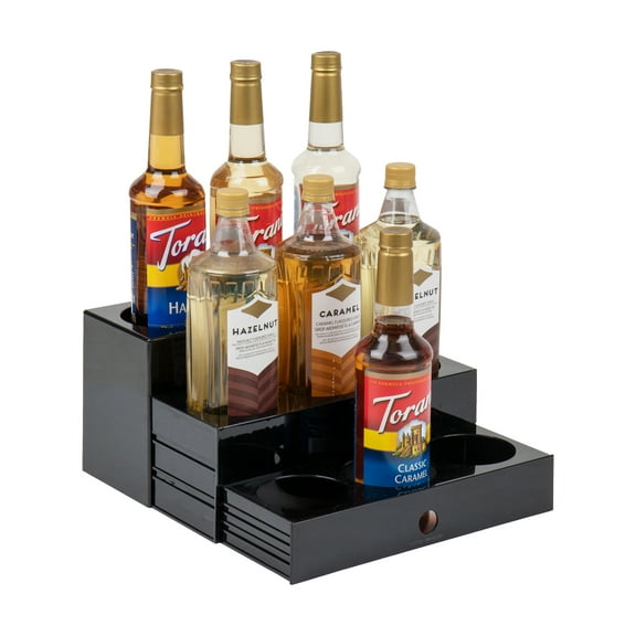 Mind Reader Coffee Syrup Station, Coffee Bar Accessories, Countertop Organizer, Acrylic, Black