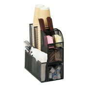 Mind Reader Countertop Organizer, Office Breakroom or Desktop Storage, 10-Compartment Caddy, Metal, Black