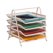 Mind Reader Desk Organizer with 4 Sliding Trays, Pink