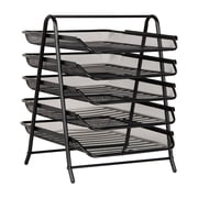 Mind Reader Desk Organizer with 5 Sliding Trays, Black