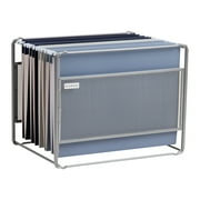 Mind Reader Desktop File Folder Organizer Box File Crate For Hanging Files and Mail, Silver