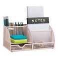 thumbnail image 1 of Mind Reader Desktop Organizer, File Storage, Accessory Storage, Workspace, Office, Metal Mesh, 11"L x 5.5"W x 5"H, Pink, 1 of 5