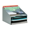 thumbnail image 1 of Mind Reader Desktop Organizer, Vertical File Holder, Paper Trays, Office, Plastic, 12.5"L x 11.75"W x 9.5"H, Gray, 1 of 6