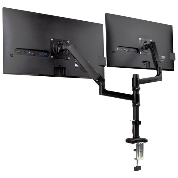 Mind Reader Dual Monitor Arm for 1332 Inch Screens, Gas Spring VESA Desk Mount, 180 Rotation, 65 Tilt, 180 Swivel, Holds up to 19.8 lbs Each, Black