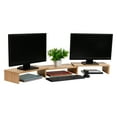 thumbnail image 1 of Mind Reader Dual Monitor Stand, Desktop Organizer, Laptop Riser, Office, MDF, 51.25"L x 9.25"W x 4.75"H, Brown, 1 of 8