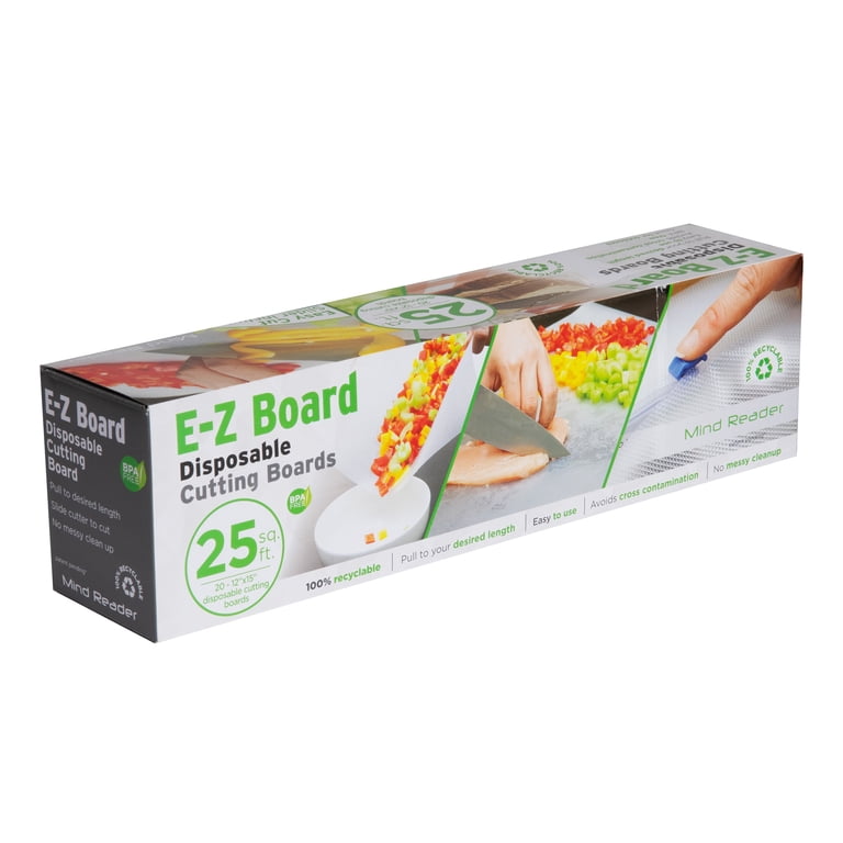 Mind Reader E-Z Board Disposable Plastic Cutting Board, 20 square