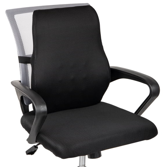Mind Reader Ergonomic Lower Back Cushion, Office Chair Support, Foam, 17"L x 14.75"W x 5"Height, Black