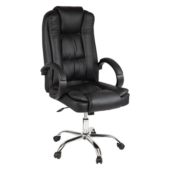 Mind Reader Executive Office Chair with Headrest, Height Adjustable, Desk Chair, Office, 23"L x 25"W x 45-49"H