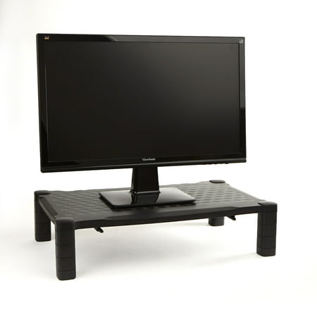 Mind Reader - Extra Wide Monitor Stand Riser - Black