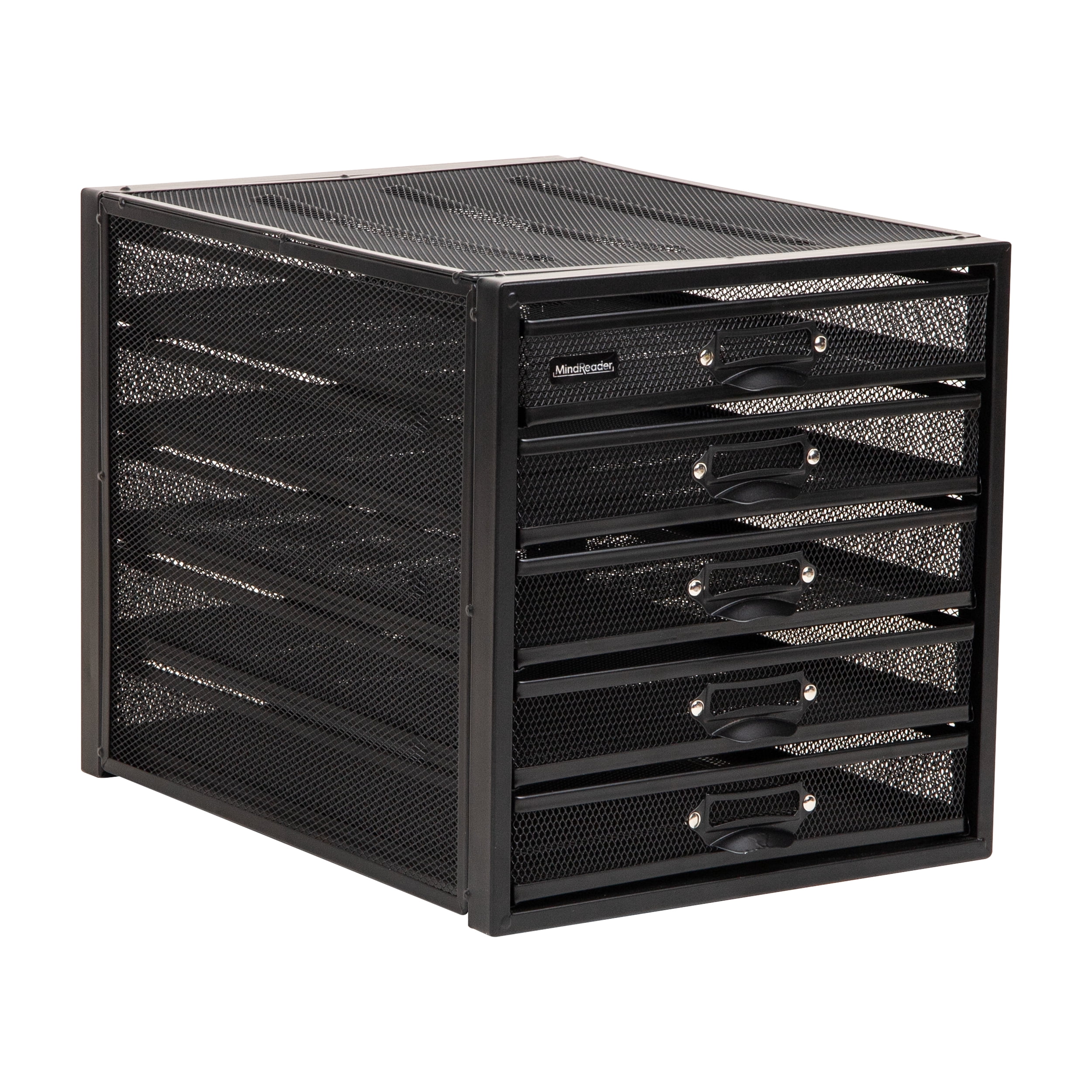Mind Reader File Storage Drawers, Desk Organizer, Multi-Purpose, Crafts, 11"L x 14"W x 11"H, Black
