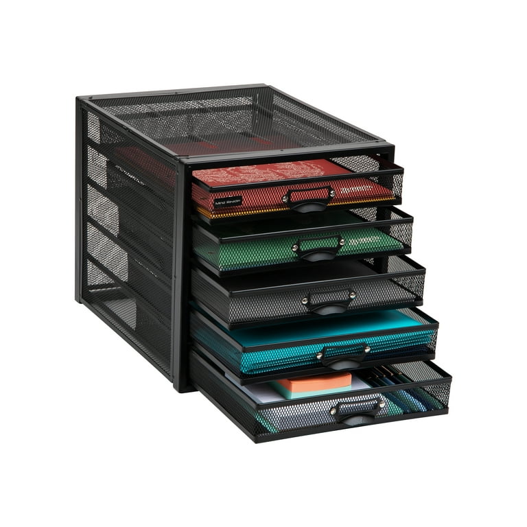 Mind Reader 5 Drawer Cabinet Black