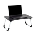 thumbnail image 1 of Mind Reader Foldable Bed Tray, Lap Desk with Fold-Up Legs, Freestanding Portable Table for Laptop, Tablet, Reading, Black, 1 of 9