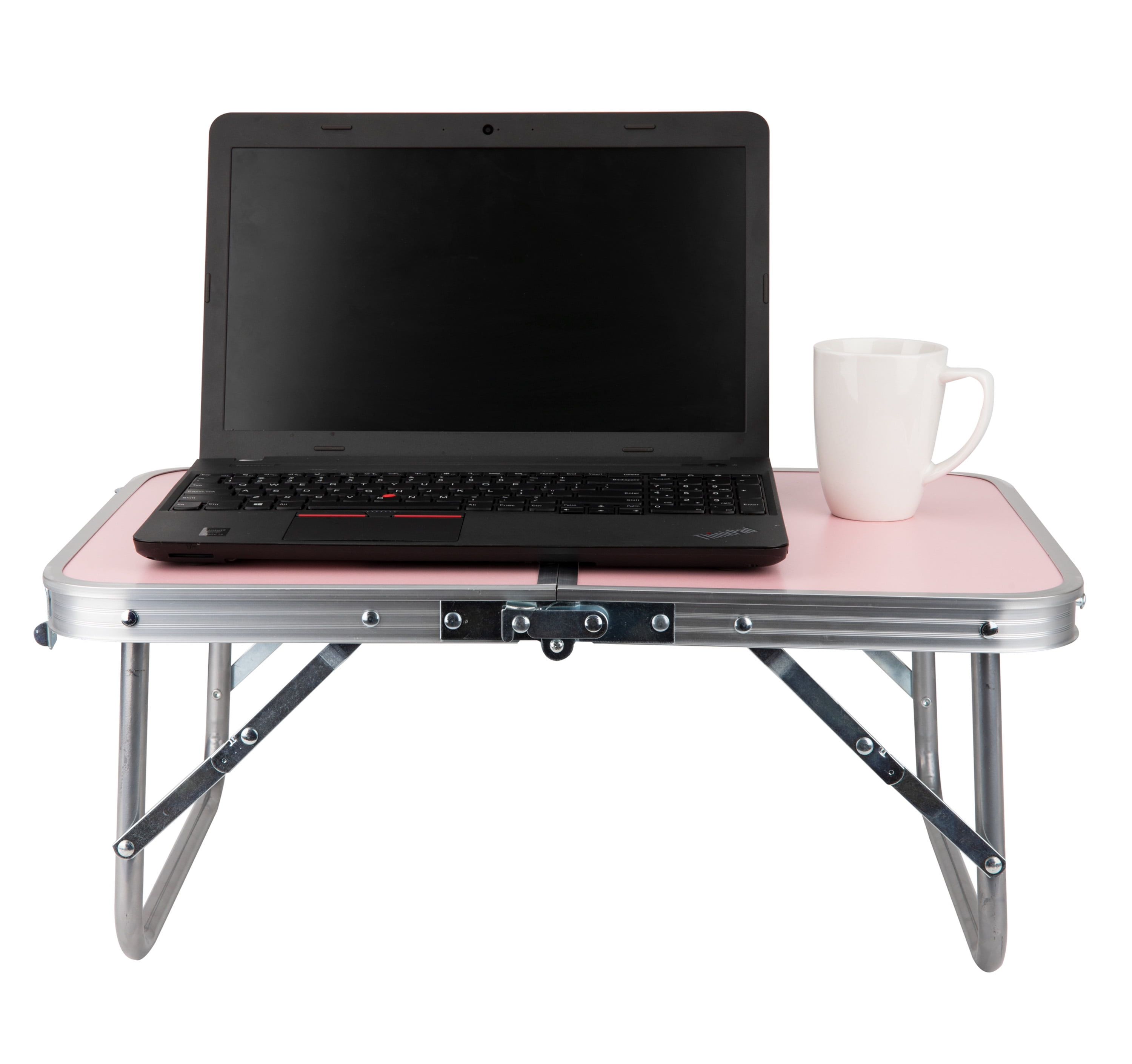 Pink Stainless Steel Foldable Lap Desk with Loop Legs
