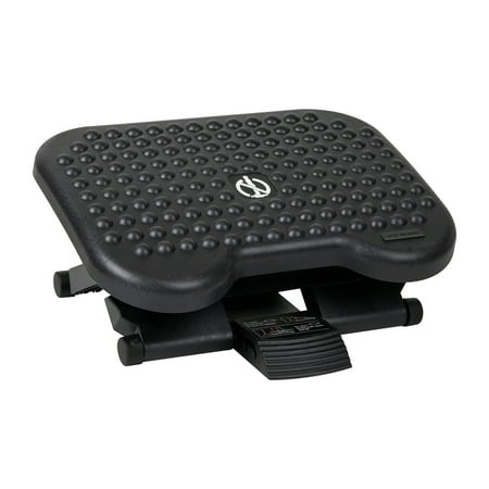 Mind Reader - Foot Rest, Under Desk at Work, Ergonomic, Height Adjustable, Office, Plastic, 17"L x 13"W x 6.25"H - Black