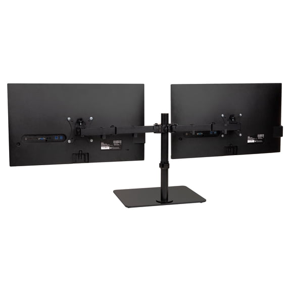 Mind Reader Freestanding Dual Monitor Desk Mount for 13"-32" Screens , Vesa 75x75/100x100, Full Motion with 180 Rotation, 90 Swivel, Black