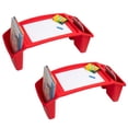 thumbnail image 1 of Mind Reader Kids Lap Desk, Activity Tray, Drawing, Stackable, Portable, Plastic, 22.25"L x 10.75"W x 8.5"H, Set of 2, Red, 1 of 8
