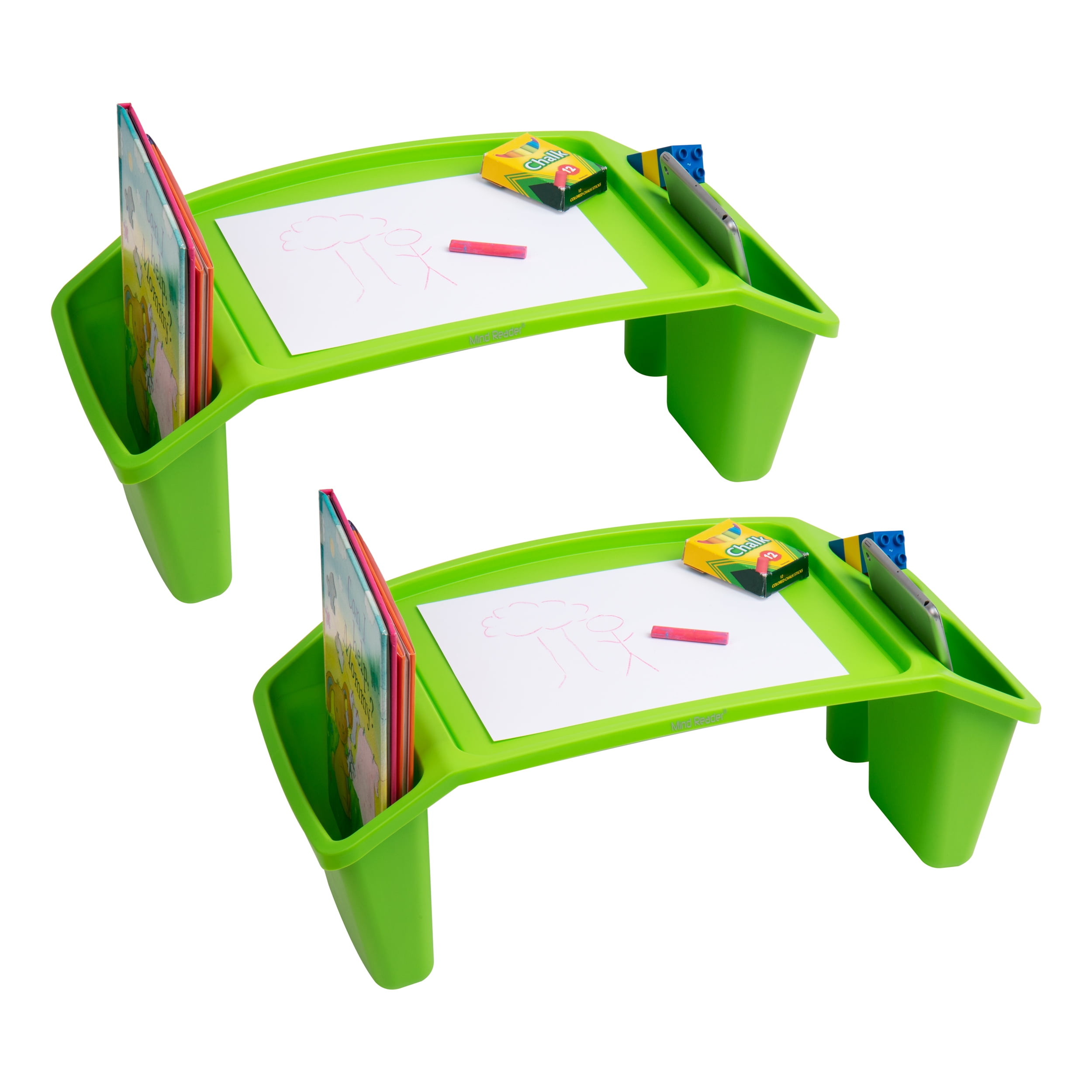 Mind Reader Kids’ Plastic Lap Desk, Freestanding Portable Table with