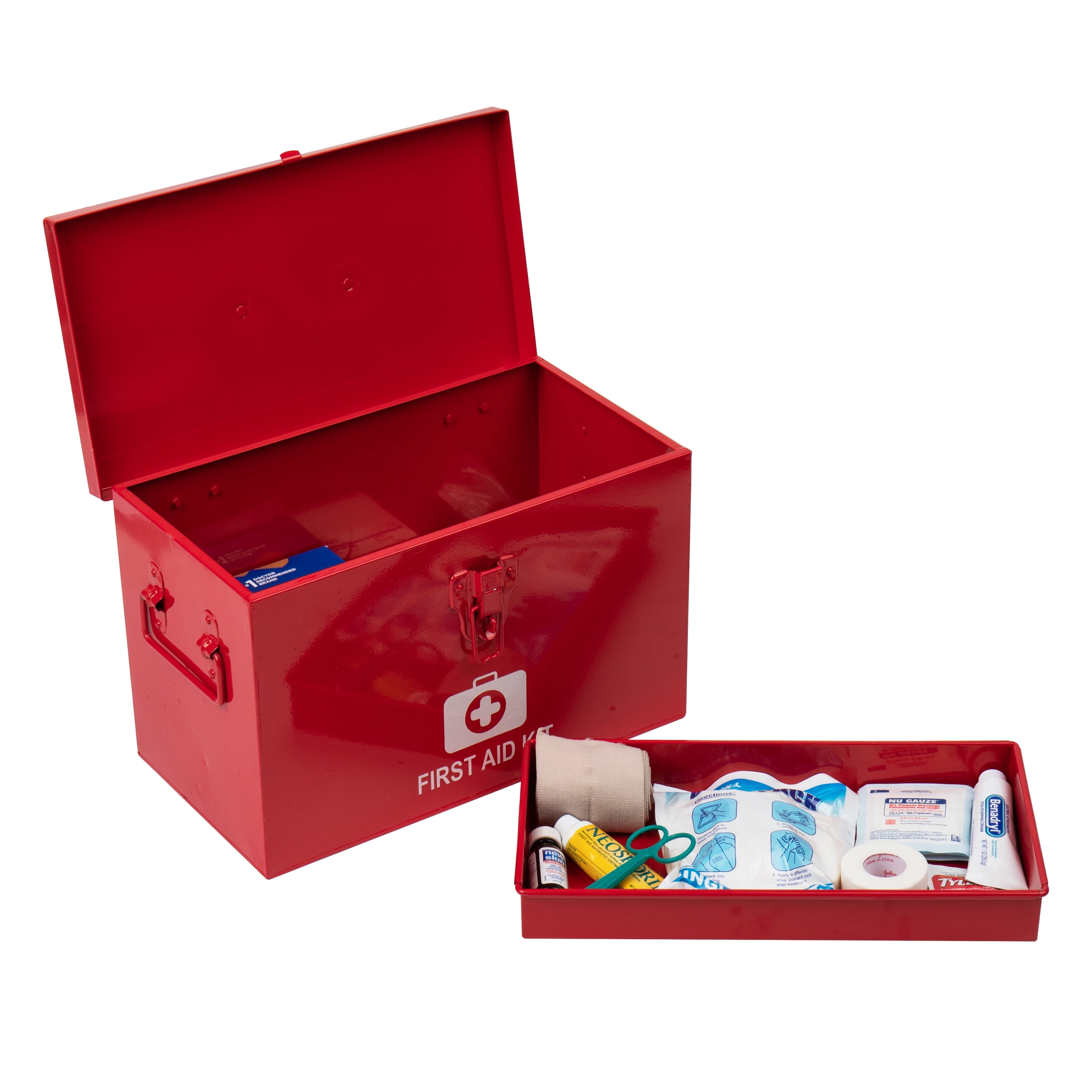 Qty 2 | EMS Mind Reader Mind Reader First Aid Kit Box, 8inh x 12-1/2inW x 6-1/2inD, Red (Min Order Qty 2) MPN:1AID-RED