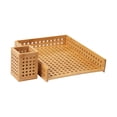 thumbnail image 1 of Mind Reader Lattice Collection, Paper Tray and Pen Cup Set, Office, Rayon from Bamboo, Brown, 1 of 10