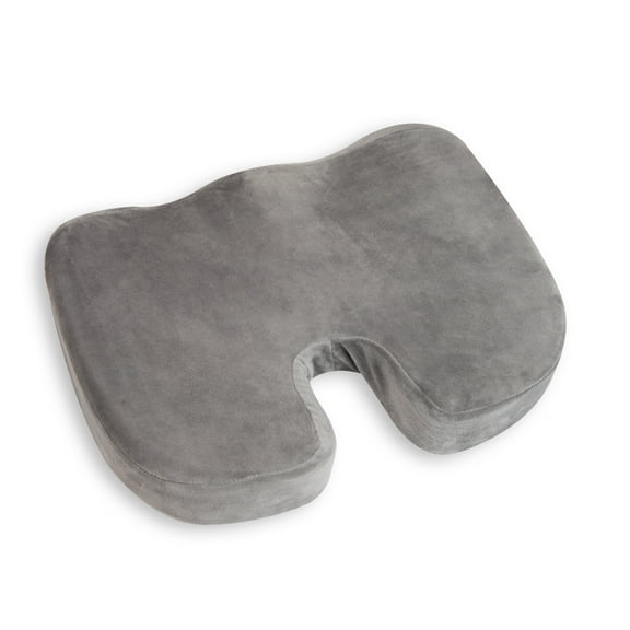 Mind Reader Memory Foam Seat Cushion, Ergonomic Pressure Relief for Office, Car, and More, Gray