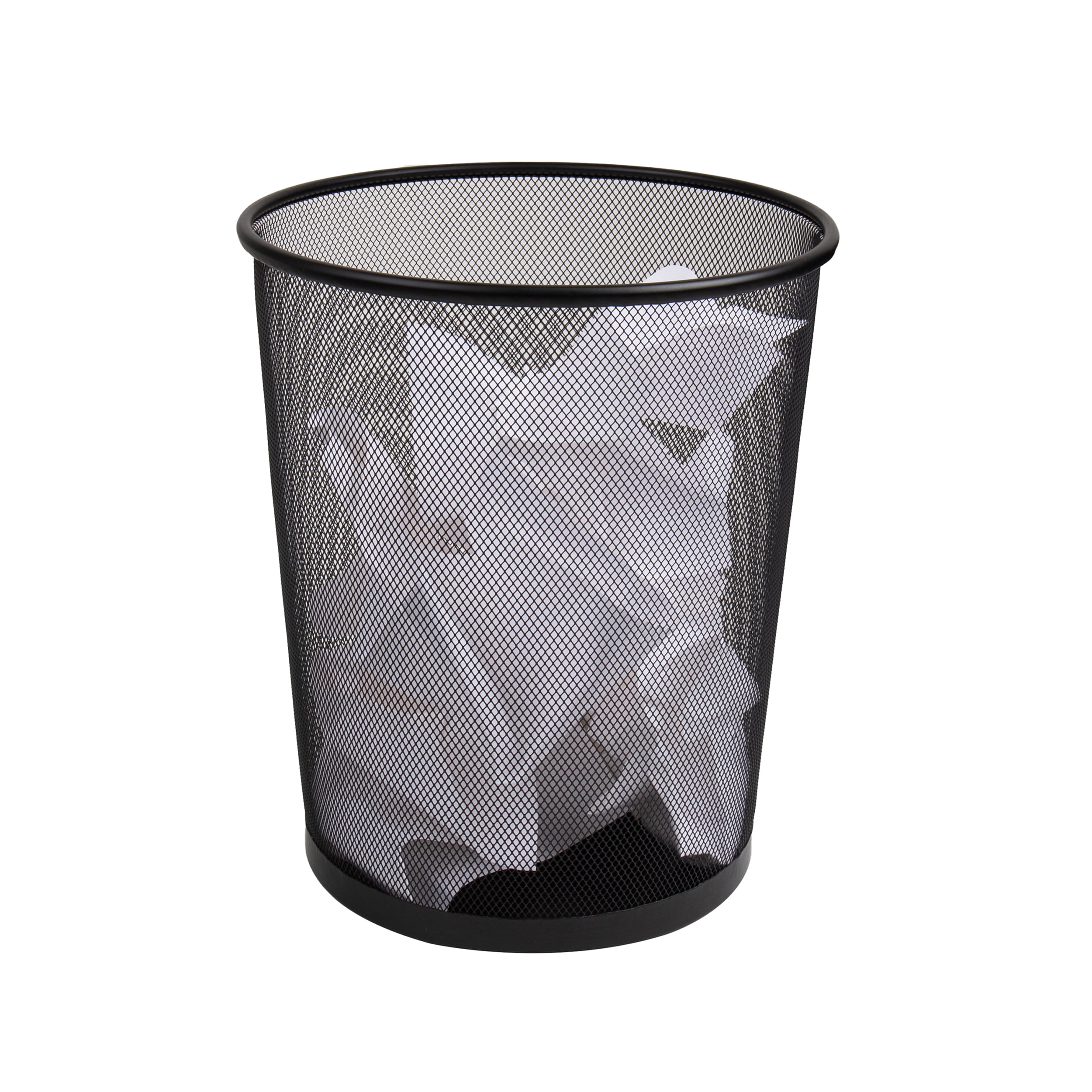 Large Mesh Waste Paper Basket Office Metal Dustbin Rubbish Bins