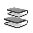 thumbnail image 1 of Mind Reader Metal Monitor Stand, Desk Riser Desktop Organizer 14.25"L x 11"W x 4.25"H, Set of 2, Black, 1 of 9