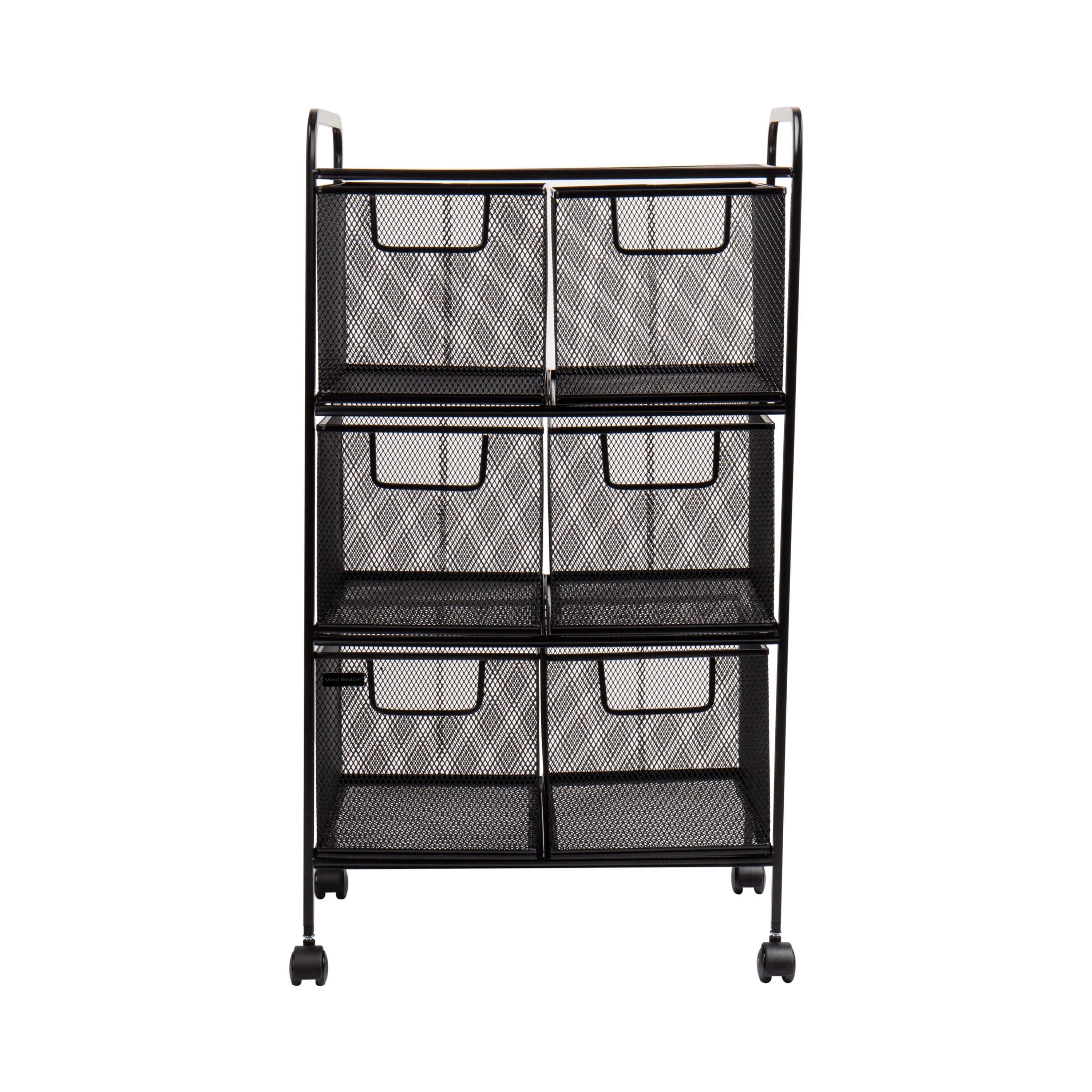 Mobile Iron Art Storage Rack - Black - White - Easily Maneuverable