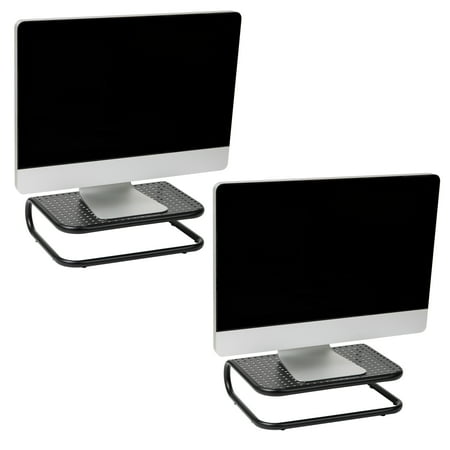 Mind Reader - Metal Monitor Stand Riser 2 pack - Black