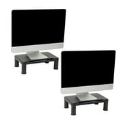 Mind Reader Monitor Stand, Height Adjustable, Laptop, Computer, Riser, Set of 2, Black
