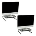 thumbnail image 1 of Mind Reader Monitor Stand, Ventilated Laptop Riser, Desktop Organizer, Metal, 14.5"L x 11.25"W x 4.25"H, Set of 2, Black, 1 of 10