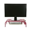 thumbnail image 1 of Mind Reader Monitor Stand, Ventilated Laptop Riser, Paper Tray, Storage, Office, Metal, Pink, 1 of 9