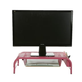 Pink Monitor Risers and Desk Organizers for a Stylish Workspace