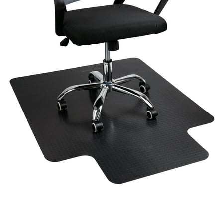 Mind Reader - Office Chair Mat for Hardwood Floors, Under Desk Floor Protector, Rolling, PVC, 47.5"L x 35.5"W x 0.1"H - Black