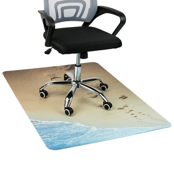 Mind Reader Office Chair Mat for Hardwood Floors, Polycarbonate, 47.25"L x 35.25"W x 0.125"H, Tan