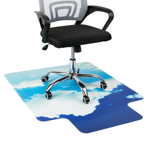 Mind Reader Office Chair Mat for Hardwood Floors, Polycarbonate, 47.25"L x 35.5"W x 0.125"H, Blue