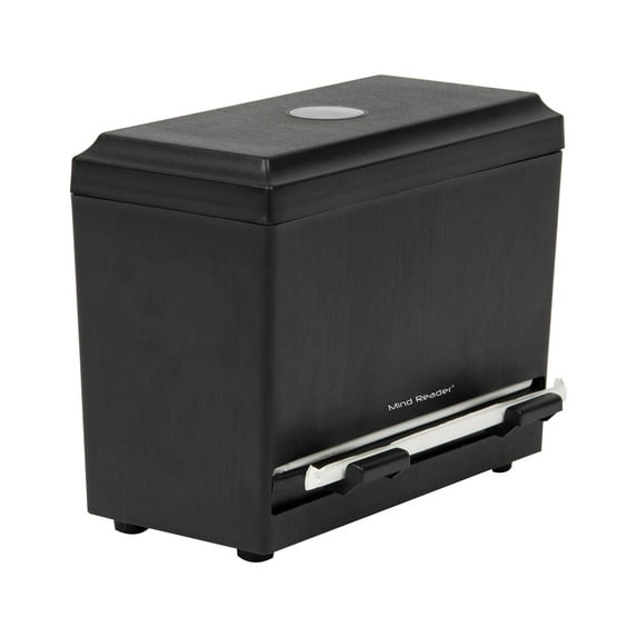 Mind Reader One-Touch Plastic Straw Holder, Tabletop, Dispenser Container for Restaurant, Picnic, Classroom Storage, Black