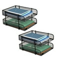 thumbnail image 1 of Mind Reader 2-Tier Stackable Paper Tray, Metal Mesh Desk Organizer for Files, Documents, and Mail, Office Desktop Storage, Set of 2, Black, 1 of 10