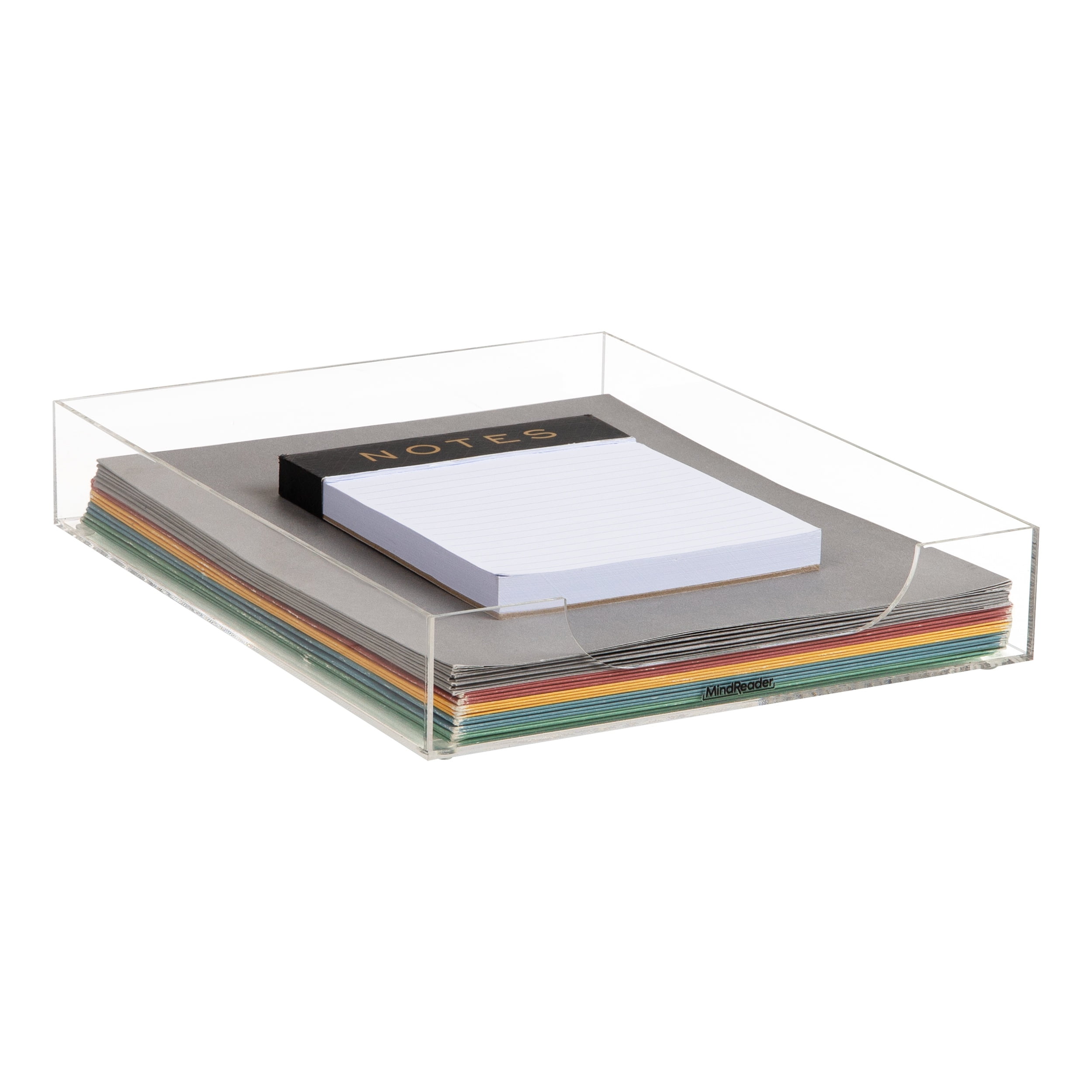 Clear Acrylic Non-Skid Stationary Paper Tray Organizer