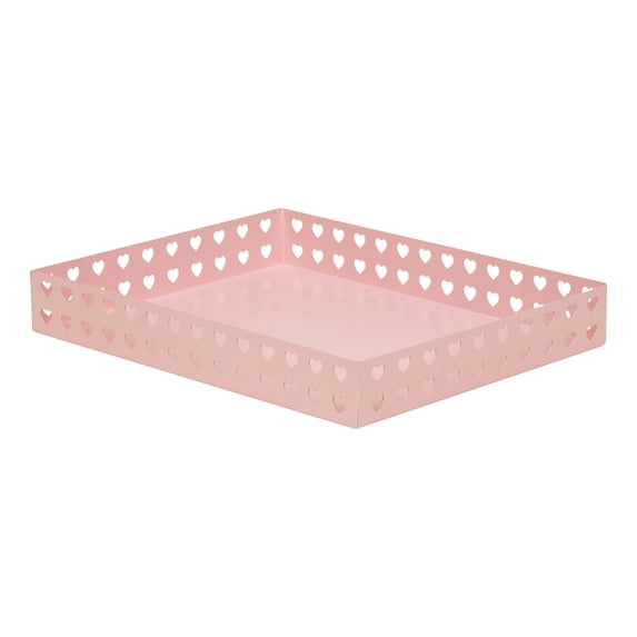 Mind Reader Pink Metal Letter Size Document Organizer with Heart Cutout ...