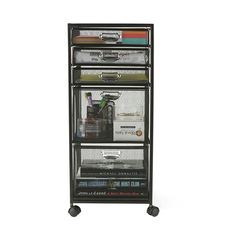 Mind Reader 5 Drawer Metal Mesh Storage Cabine - Black, 1 ct