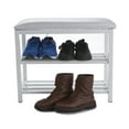 thumbnail image 1 of Mind Reader Shoe Bench, Shoe Organizer, Shoe Rack, Padded Bench, 23.5"L x 11.8"W x 19.88"H, White, 1 of 7