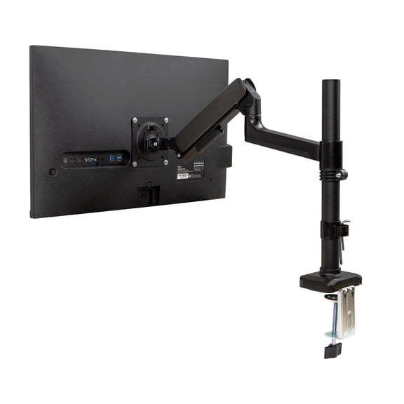 Mind Reader Single Monitor Arm for 1332 Inch Screens, Gas Spring VESA Desk Mount, 180 Rotation, 180 Swivel, 65 Tilt, Holds up to 19.8 lbs, Black