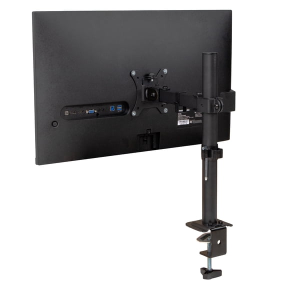 Mind Reader Single Monitor Desk Mount for 1332 Inch Screens, Adjustable Arm with 180 Rotation, 90 Swivel, 45 Tilt, VESA 75x75/100x100, Black