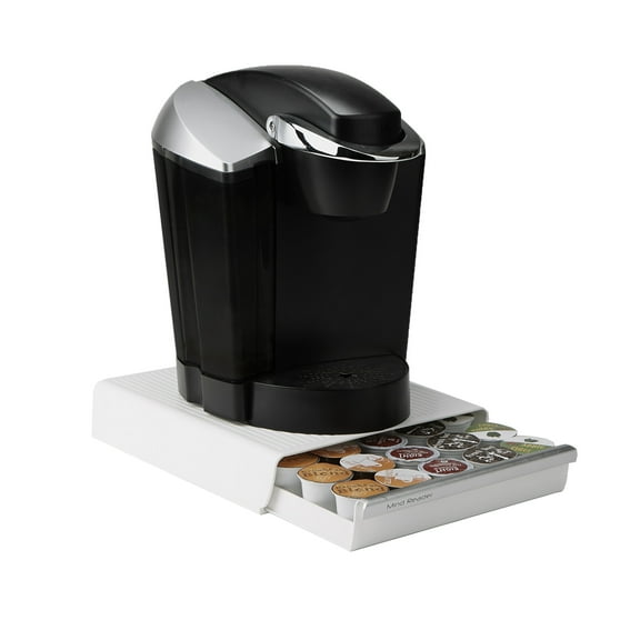 Mind Reader Single Serve Coffee Pod Drawer, 30 Pod Capacity, 10.5"L x 12.75"W x 2.5"H, White